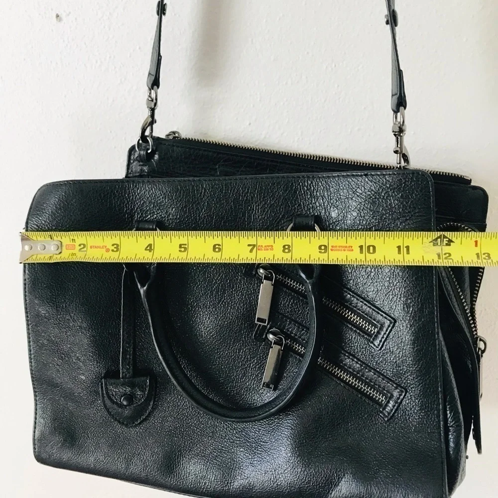 rebecca minkoff black leather jamie satchel /crossbody purse